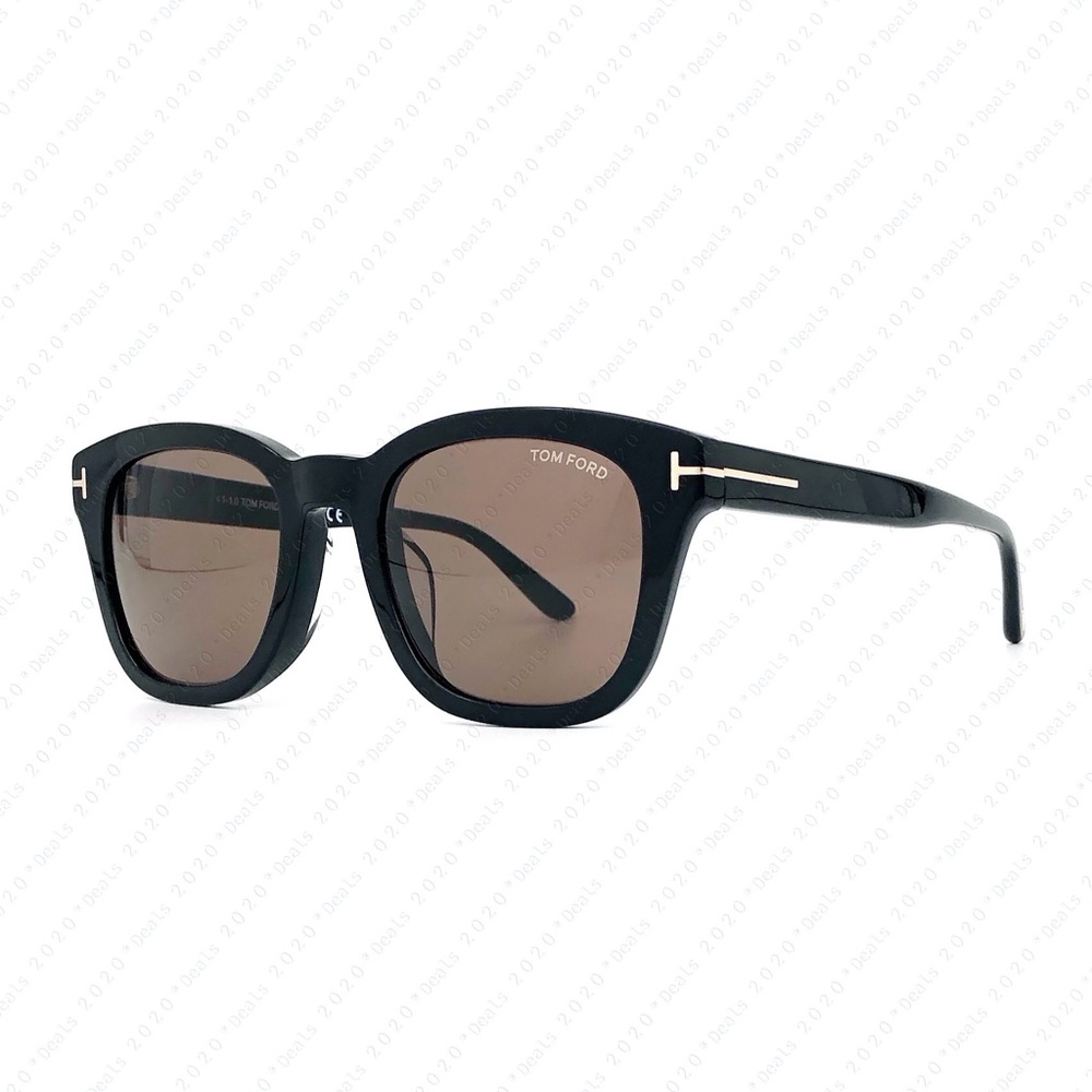 Tom Ford Eugenio FT0676F 01E 53mm Shiny Black Sunglasses - Picture 3 of 9